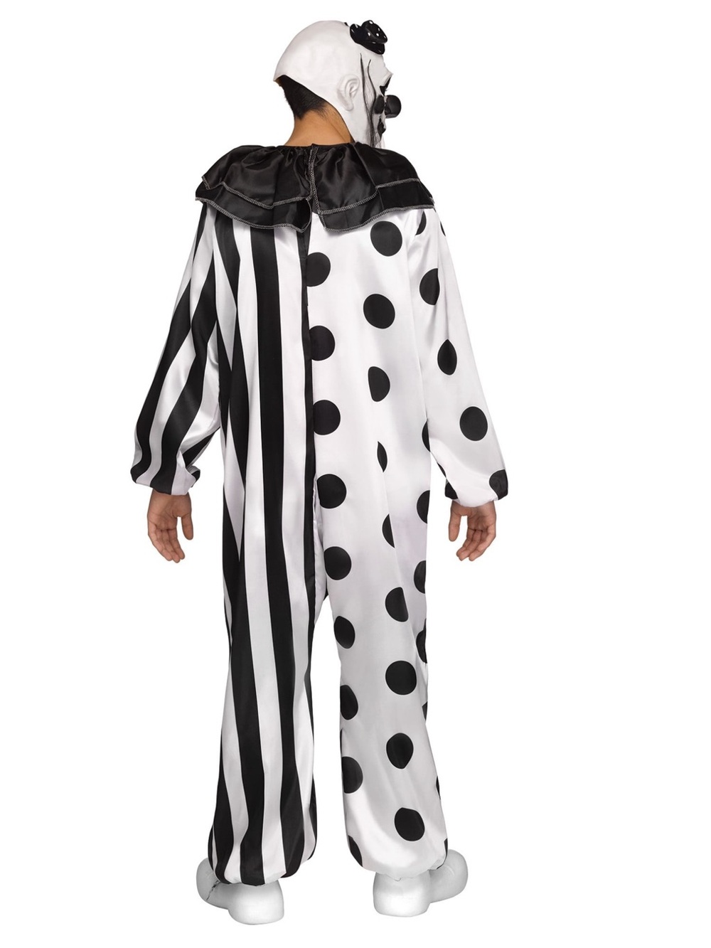 Halloween Killer Clown Costume jumpsuit ruffle collar Latex Mask Boy Size M (8) - Picture 2 of 15